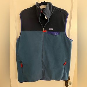 Patagonia Men’s Blue Synchilla Snap Vest - Size XXL